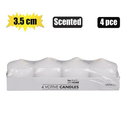 White Votive Candle 3.5cm 4pc Scented