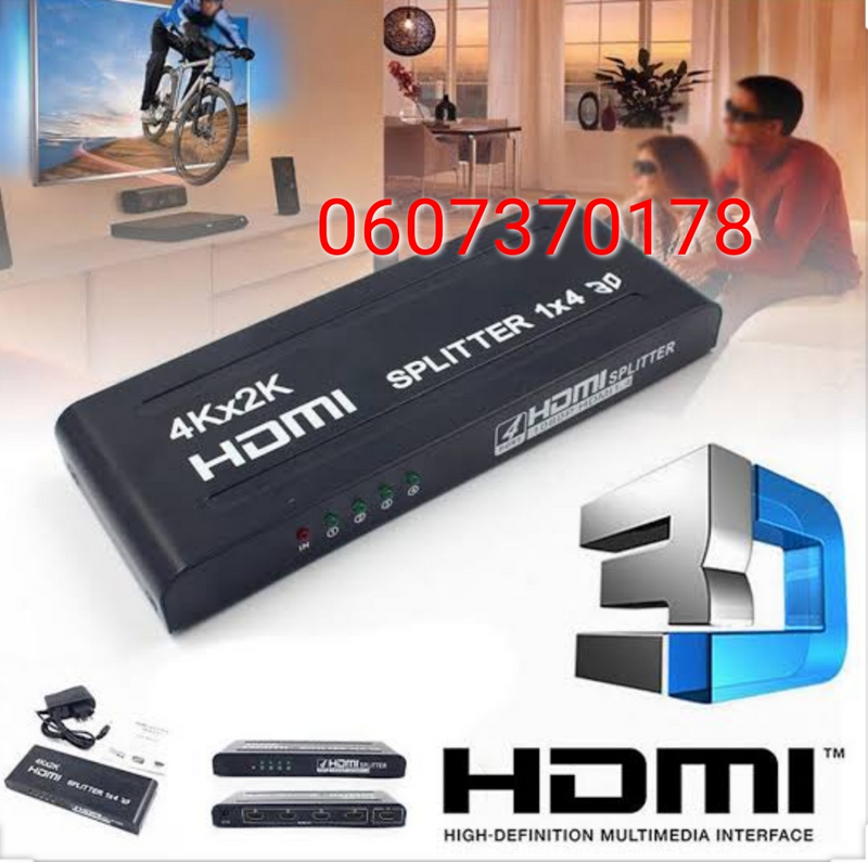 HDMI Splitter Box 1 to 4 Output (Brand New)