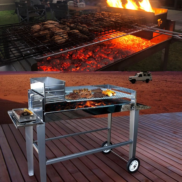AUTUMN MADNESS-MOBILE BRAAI 900 304-S/STEEL WITH EMBER-MAKER AND-3-GRID-LEVELS. (COASTAL AREAS)