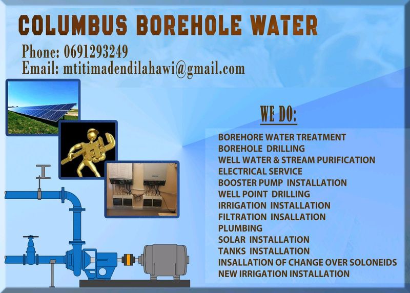 Plumbing  and Bore hole pump Technician and installation