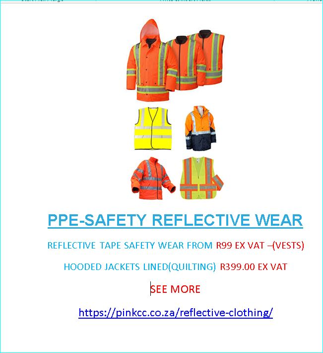 PPE- Reflective clothing sale -Johannesburg South Africa