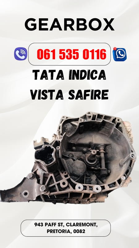 Tata indica vista safire gearbox R3000 Call or WhatsApp me 0636348112