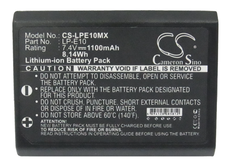 Camera Battery CS-LPE10MX for CANON EOS 1100D etc.