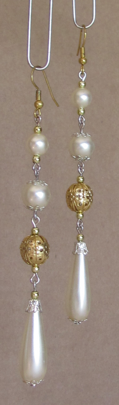 Handmade - Faux Pearl Drop and Dangle Earrings