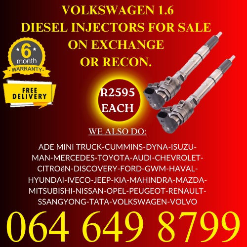 Volkswagen 1.6 diesel injectors for sale on exchange or to recon