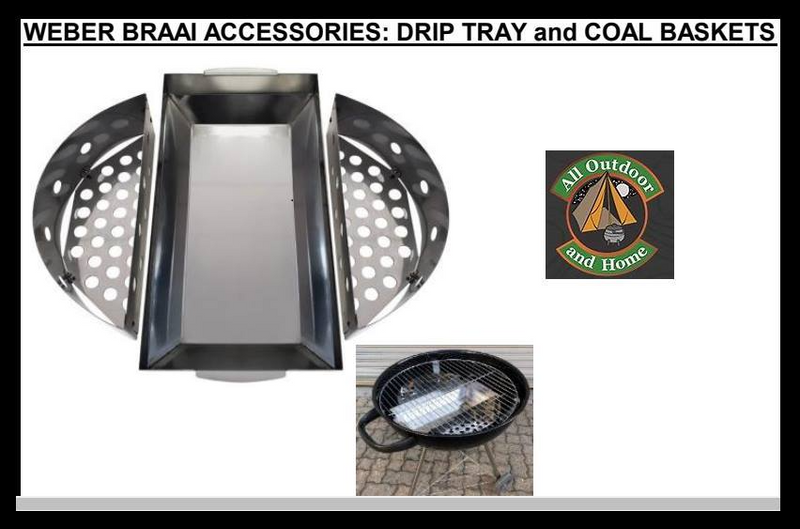 Stainless steel Drip tray and coal baskets for Kettle Braais