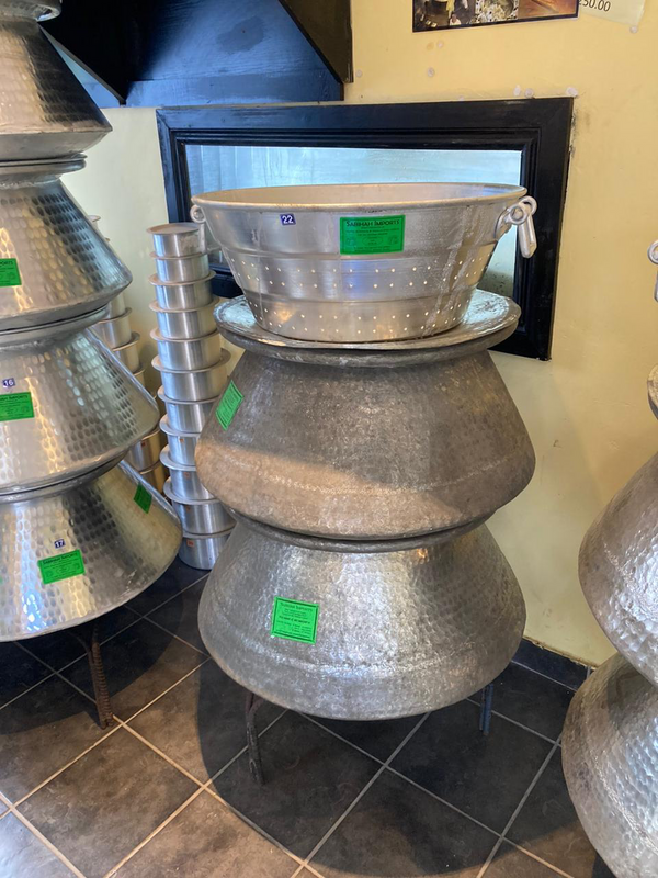 Brand new aluminium pots and strainers for sale
