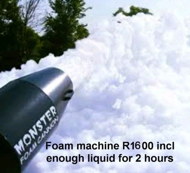 Foam machine and pond to hire