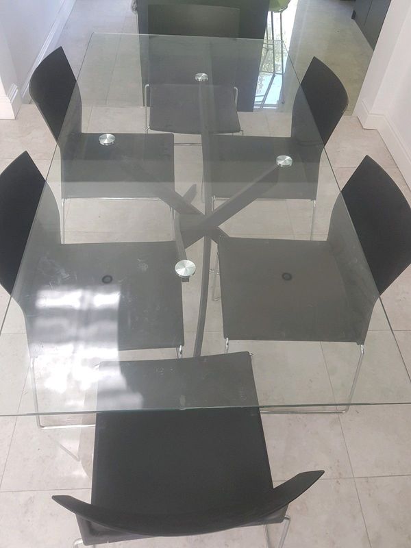 Glass top dining room table