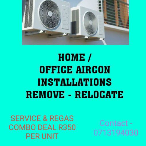 HOME /OFFICE AIRCON SERVICE AND REGAS COMBO SPECIAL R350 PER UNIT (COVERS ALL AREAS)