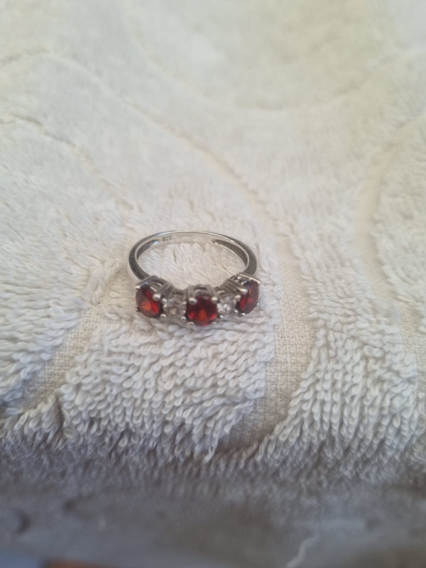 3 Ruby Sterling Silver Ring
