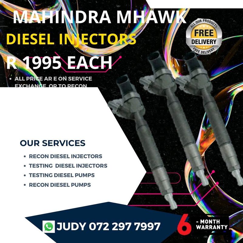 Mahindra Mhawk Diesel Injectors for sale on service exchange or to recon