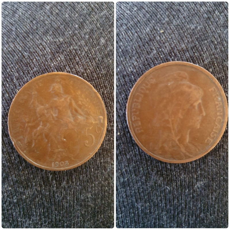 1903 French 5 Centimus