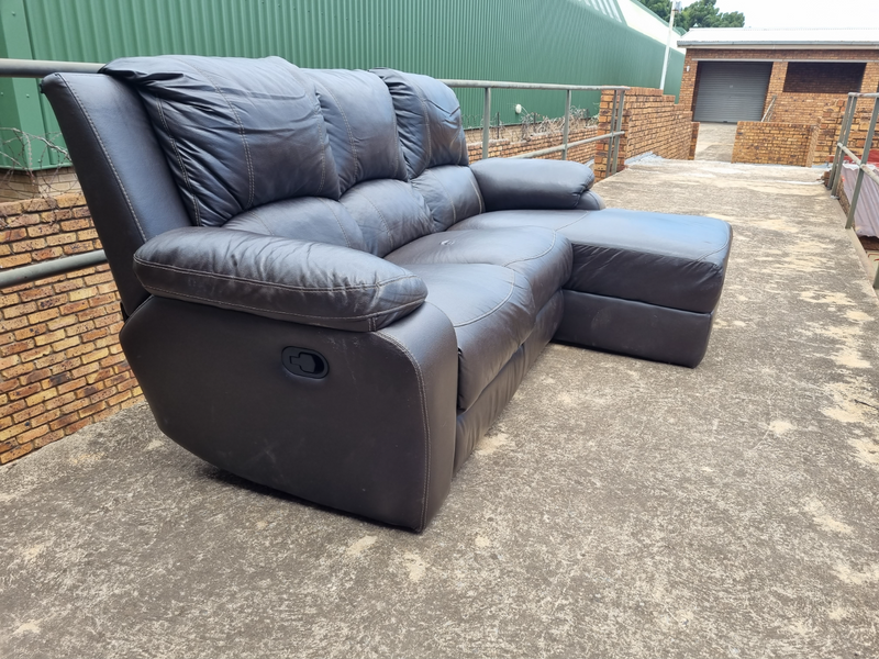 3 Seater Leather Recliner with Chaise