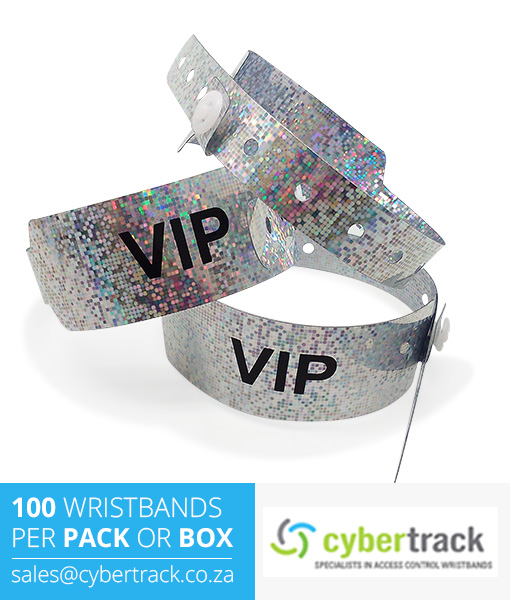 100 VIP Printed Hologram Wristbands Wideface