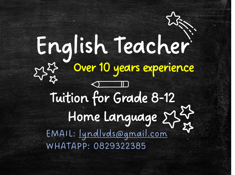 ENGLISH TUITION BY QUALIFIED TEACHER