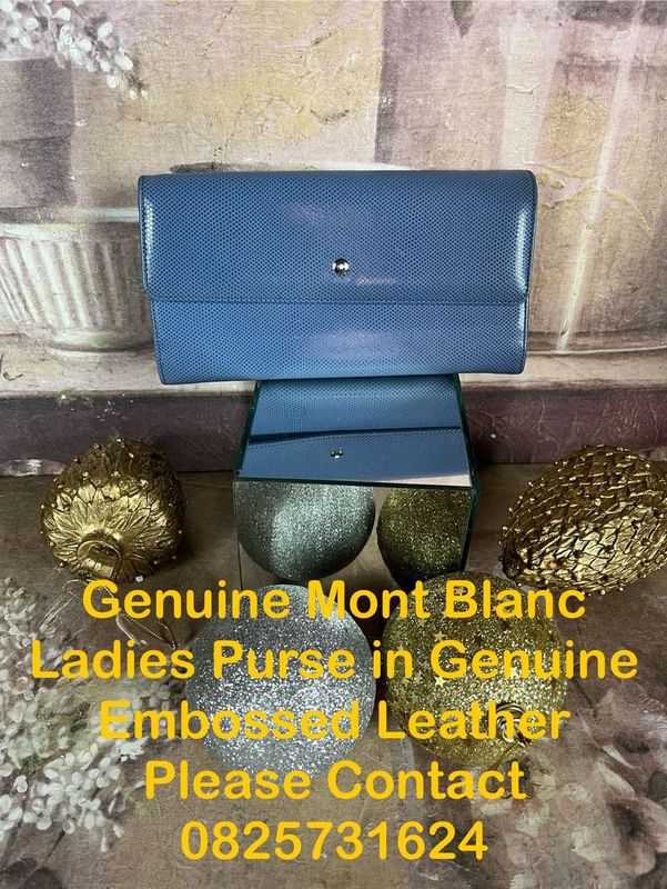 Ladies Purse - Genuine Mont Blanc in Embossed Genuine Leather - Good Condition