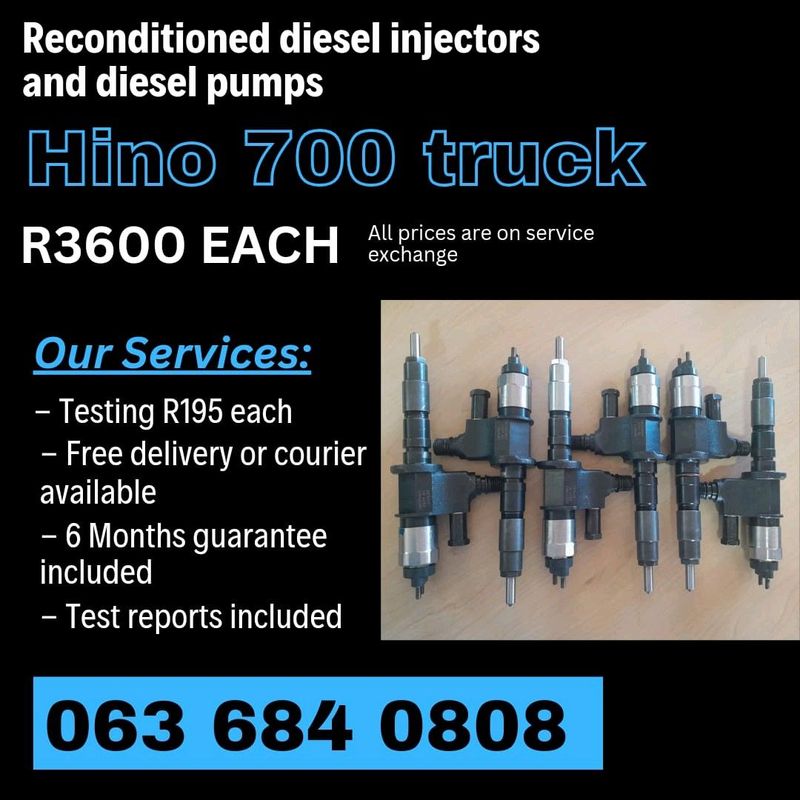 HINO 700 TRUCK DIESEL INJECTORS FOR SALE WITH WARRANTY ON
