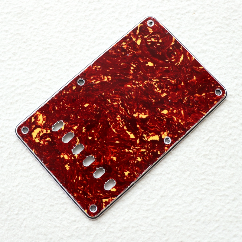 Guitar Tremolo Cavity Cover with 6 Individual String Holes - Red Tortoiseshell Colour