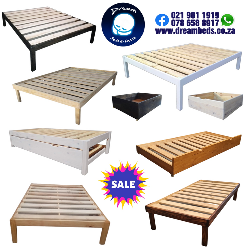 Solid Pine slatted Bed Base for sale from R1599! FACTORY PRICES DIRECT