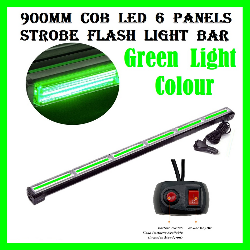 Green Strobe Flash COB LED Vehicle Warning Emergency Hazard Light Bar. Super Bright. Brand New Stock