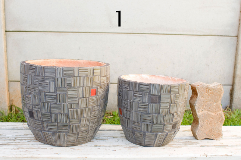 Mosaic pots for potplants - indoor or outdoor use