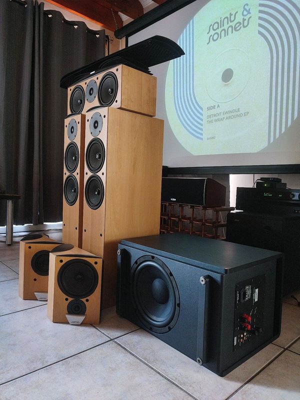 Jamo 5 1 speaker set with e series speakers and jamo s u b300 downfiring 300 watt r m s subwoofer wi
