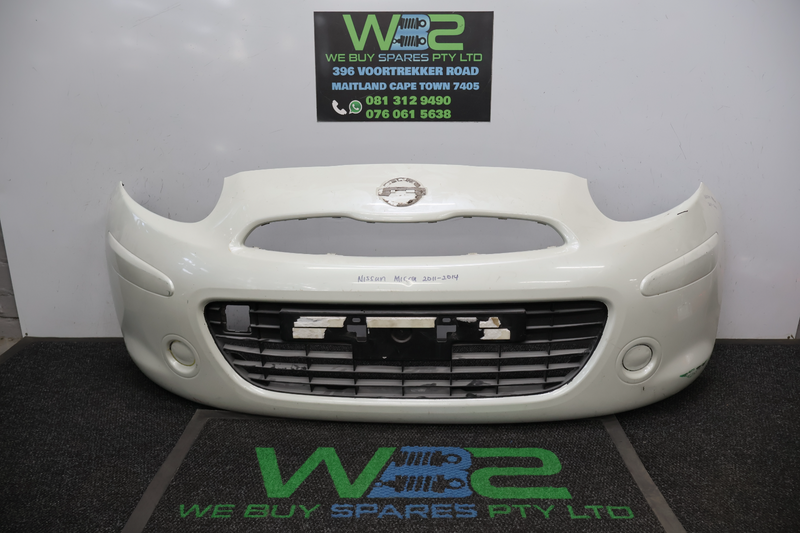 Nissan Micra 2012-2014 White Front Bumper