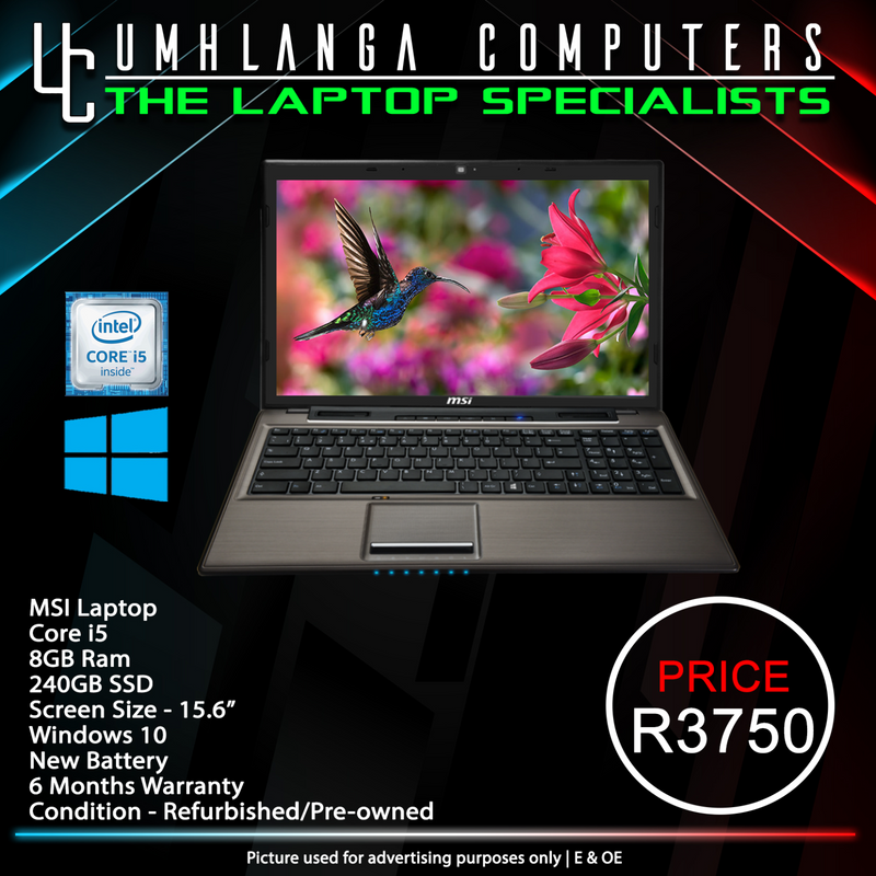 MSI Laptop For Sale - R3750