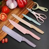Brand New! 6 Piece Kitchen Knife set in Pastel shades