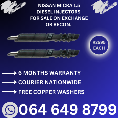 Nissan Micra 1.5 diesel injectors for sale on exchange 6 months warrant and copper washers included