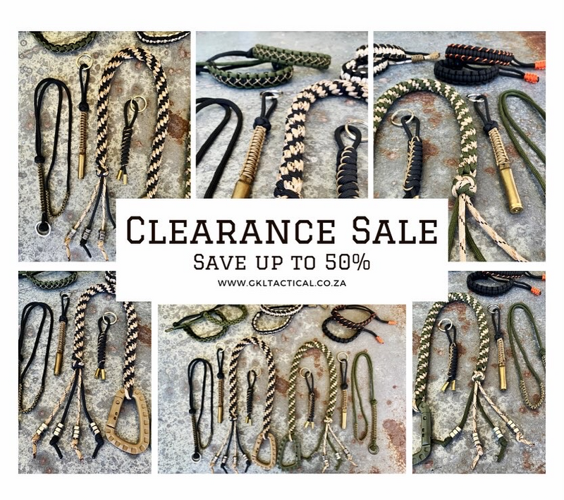 Clearance sale on paracord gear - Save up to 50%!