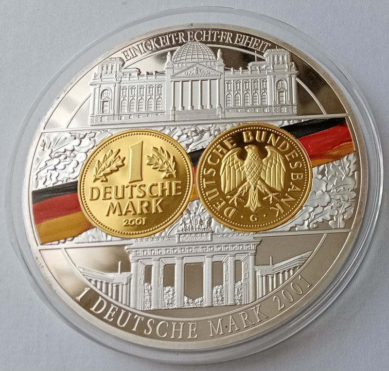 Beautiful large 70mm German proof silver/gold plated medal incl.coa.