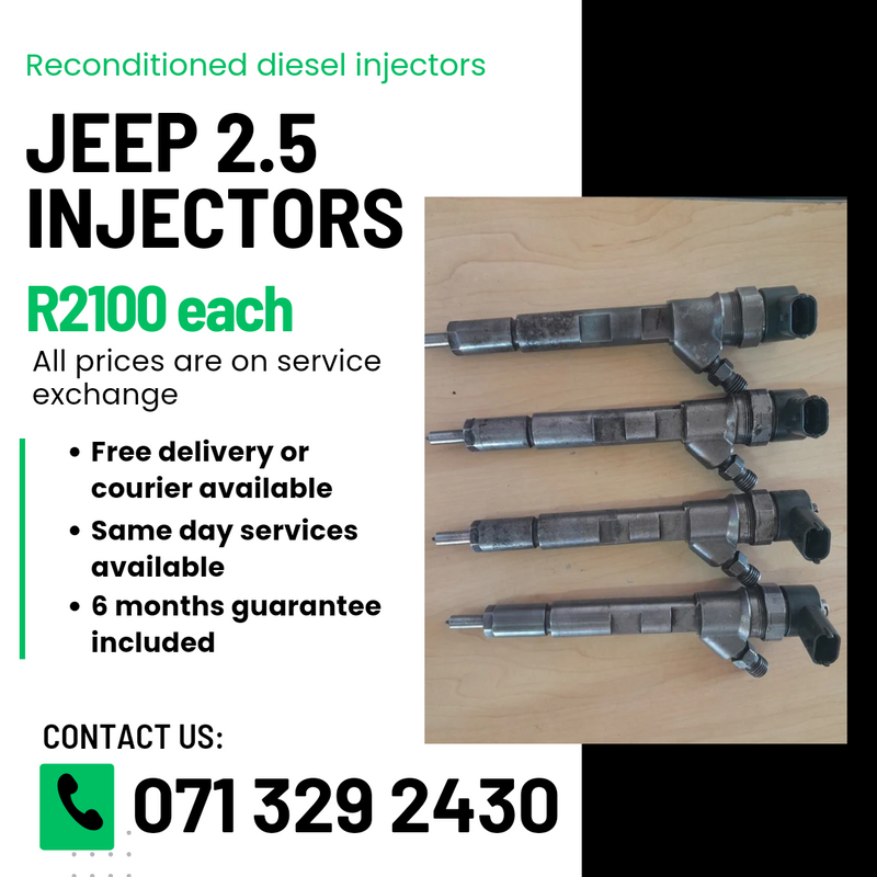 JEEP 2.5 INJECTORS FOR SALE WITH WARRANTY