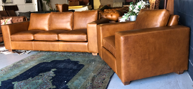 Brand new 2pc  genuine leather CASA DESIGN lounge suite, Brand new (THREE SEATER &#43; ARMCHAIR)