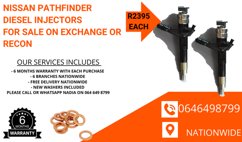 NISSAN PATHFINDER DIESEL INJECTORS FOR SALW ON EXCHANGE OR TO RECON 6 MONTH WARRANTY