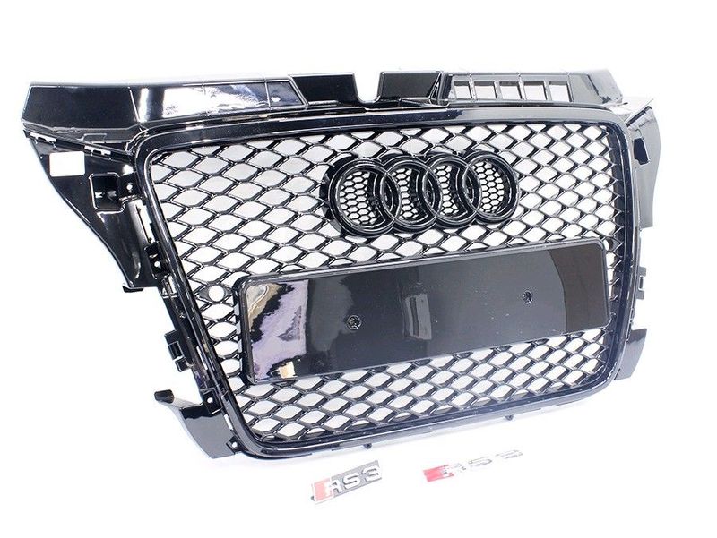 Audi a3 2008&#43; r s3 style gloss black grille facelift kit