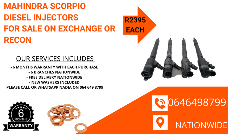 Mahindra Scorpio diesel injectors for sale - we sell on exchange or recon