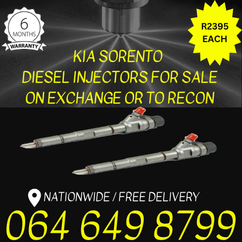 KIA Sorento diesel injectors for sale on exchange 6 months warranty.