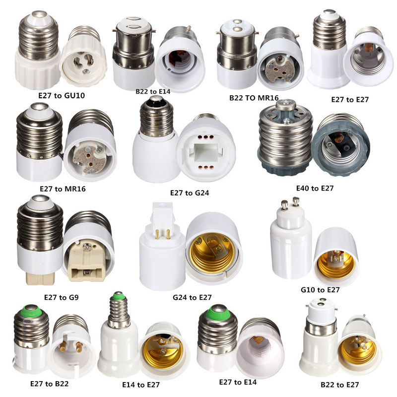 Light Bulb Socket Adapters, Converters, Splitters in Various Types and Prices. Brand New Products.