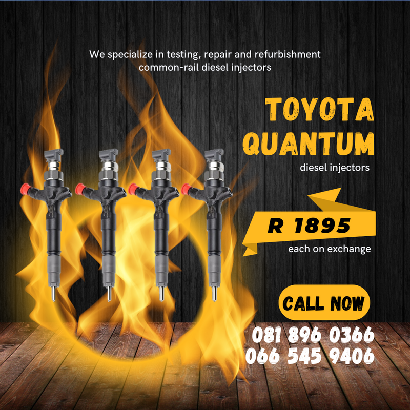 TOYOTA QUANTUM DIESEL INJECTORS FOR SALE ON EXCHANGE WITH WARRANTY