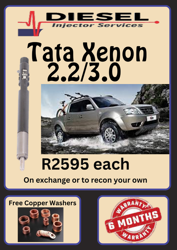 TATA XENON 2.2/3.0 DIESEL INJECTORS/ WE RECON AND SELL ON EXCHANGE