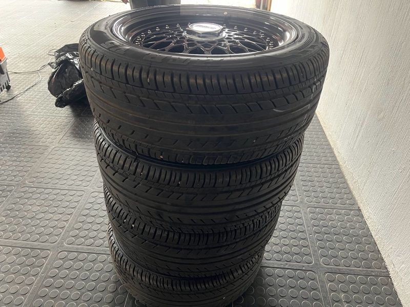 ‘15’ BBS Mags and tyres, 4 hole multi pcd