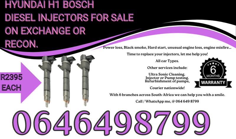 Hyundai H1 Bosch diesel injectors for sale on exchange.