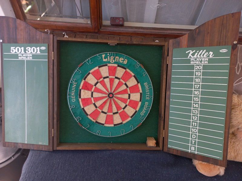 Dart board and Cabinet
