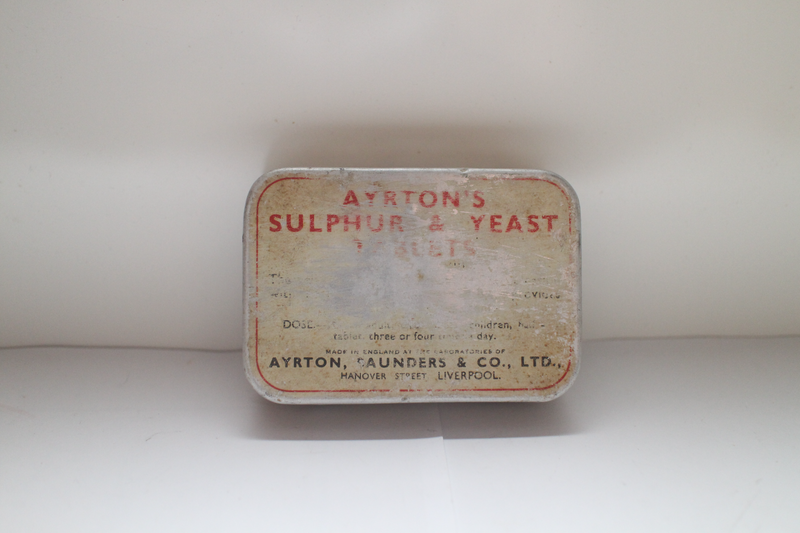 Antique AYRTON&#39;S SULPHER &amp; YEAST Tablets Tin - For Sale - (Ref. G359) - Price R100