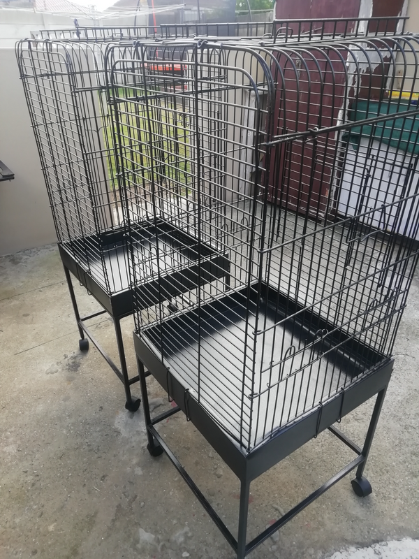 African Grey cages refurbished sandblasted power coated repaired