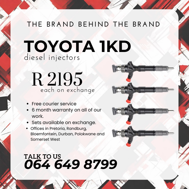 TOYOTA 1KD DIESEL INJECTORS FOR SALE ON EXCHANGE OR TO RECON