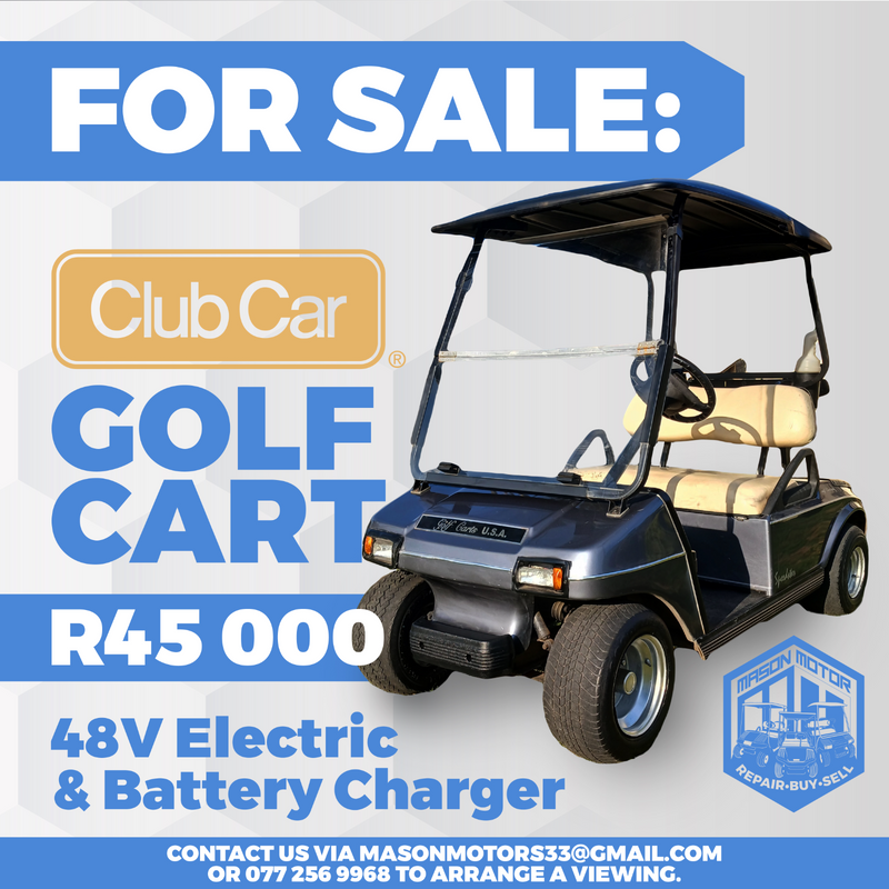 Grey 2 Seater Club Car Golf Cart