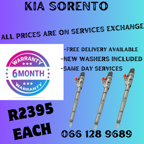 KIA SORENTO DIESEL INJECTORS FOR SALE ON EXCHANGE OR TO RECON YOUR OWN